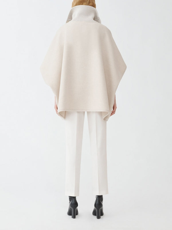 Beige Wool Blend Cape