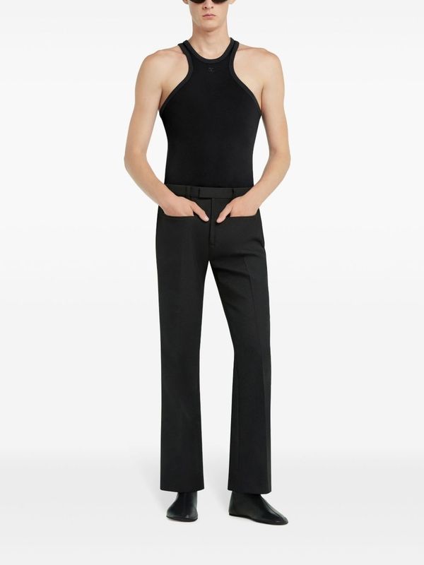 Logo Patch Cotton Sleeveless Top