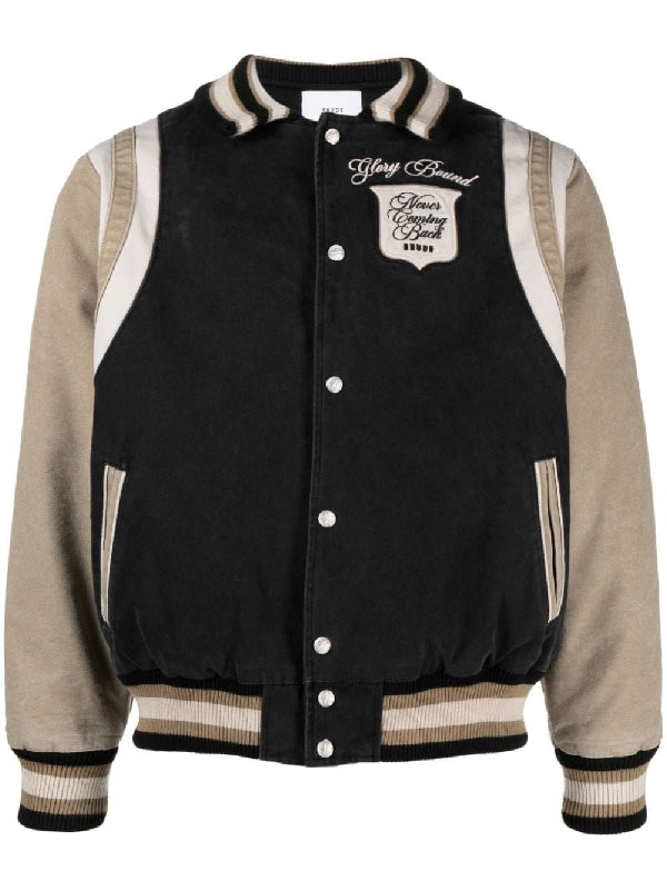 Wash canvas varsity jacket