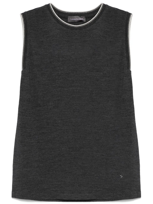 Virgin Wool Silk Knit Vest