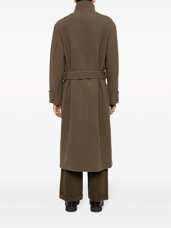 Brown Wool Wrap Coat