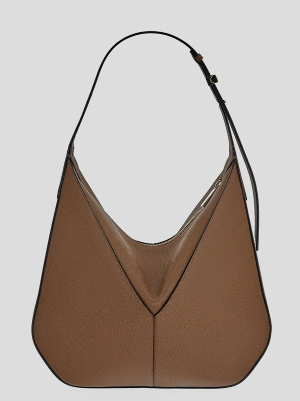 Brown Calfskin Shoulder Bag