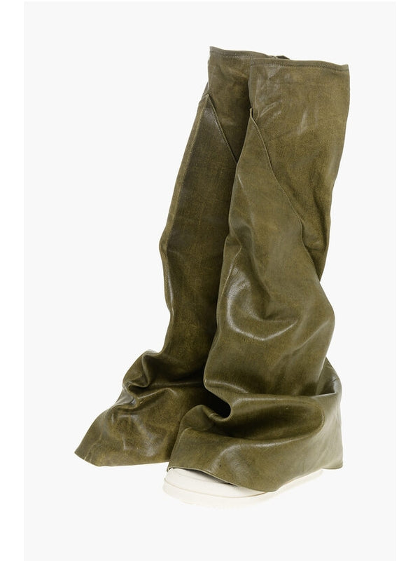 Rick Owens Green Middle Boots