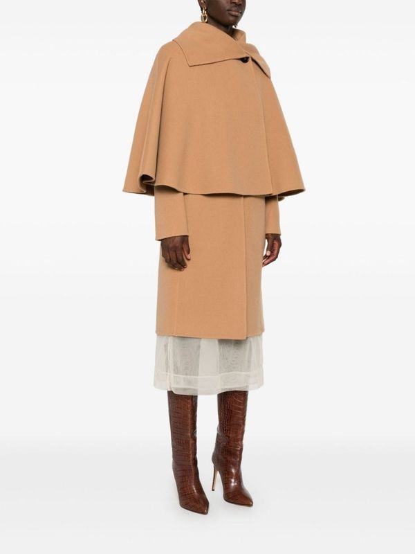 Wool Cashmere Cape Coat