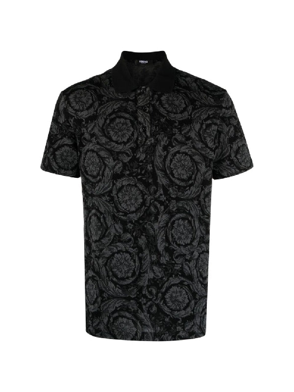 Barocco Jacquard Cotton Polo Shirt