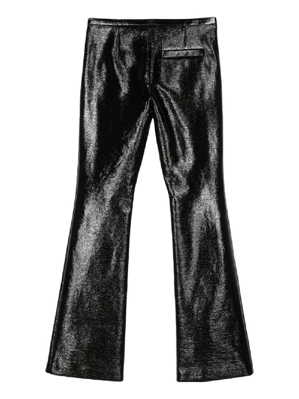 Black Vinyl Bootcut Trouser