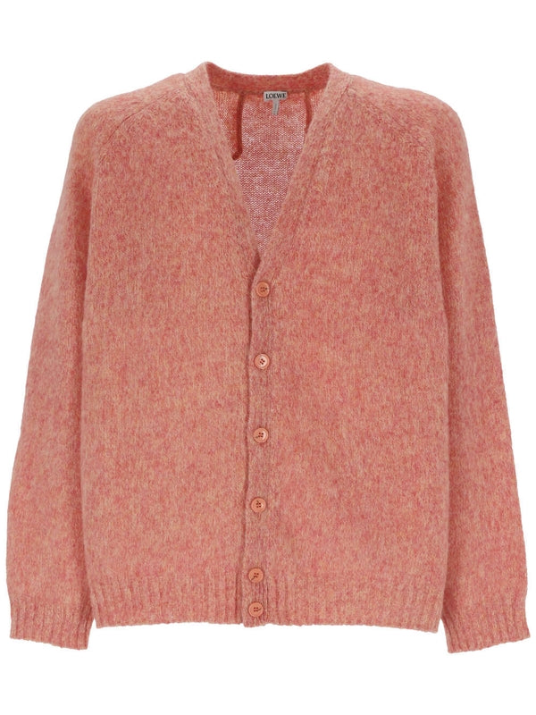 Brushed V-Neck Wool Cardigan