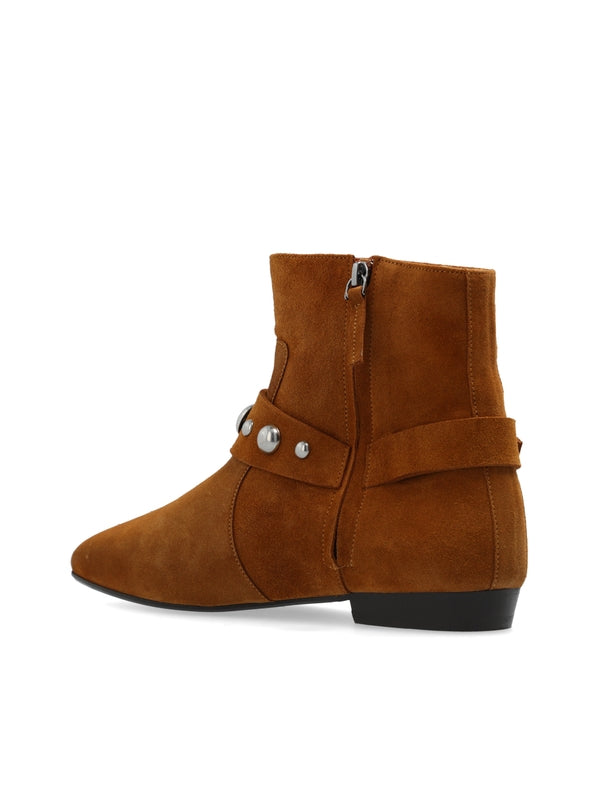 Siago Buckle Suede Ankle Boots