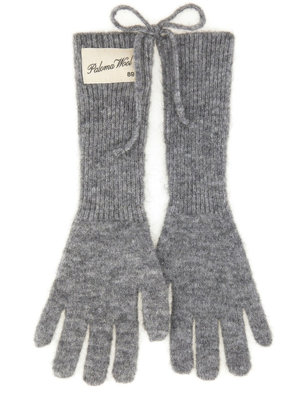 Logo Patch Wool Blend Gloves