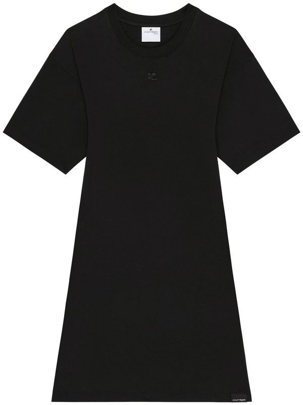 Logo Patch Cotton Midi Dress