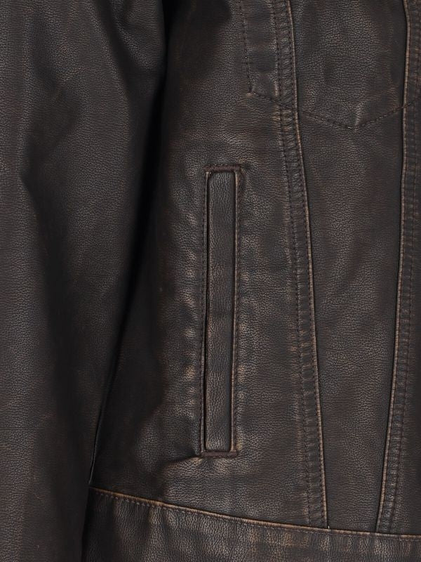 Faux Leather Trucker Jacket