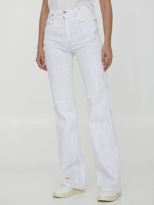 JANE Crack Effect Denim Pants