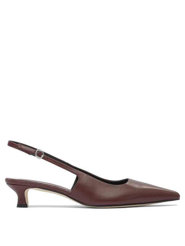 Aeyde Burgundy Slingback Heels