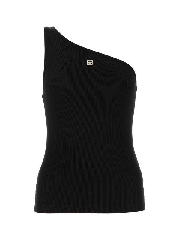 4g Logo Ribbed One-shoulder Top