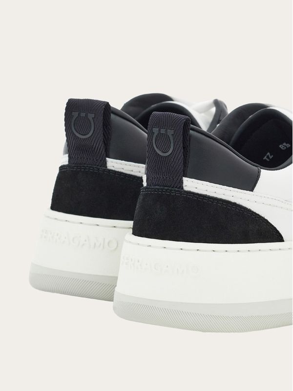 Logo Two-tone Leather Low-top Sneakers