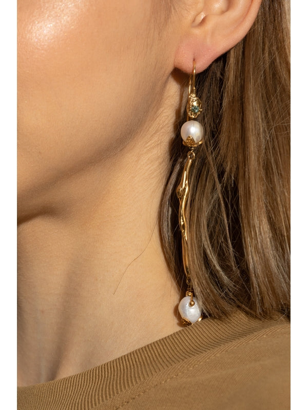 Pearl Decoration Drop Earrings