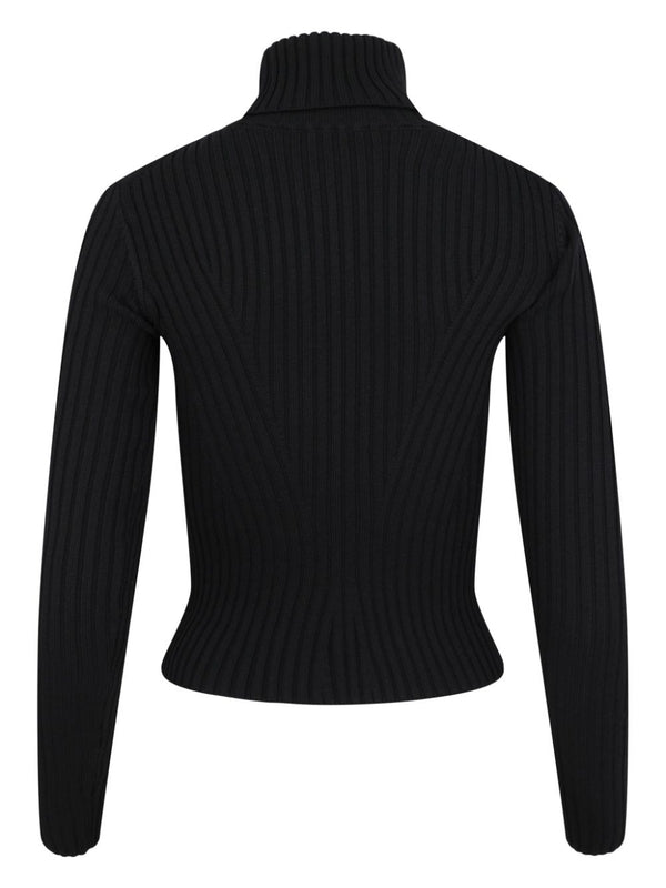 Ribbed High Neck Knit