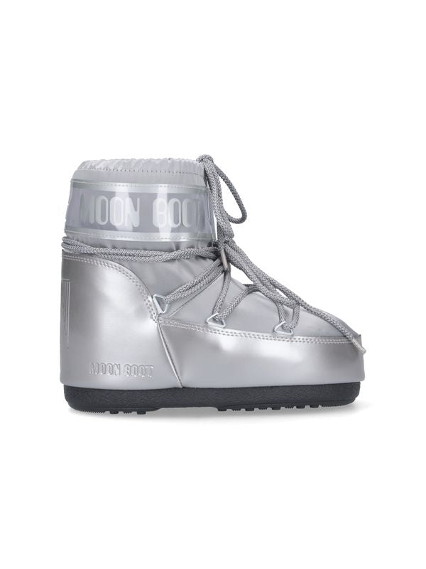 Moon Boot Silver Lace-Up Boots