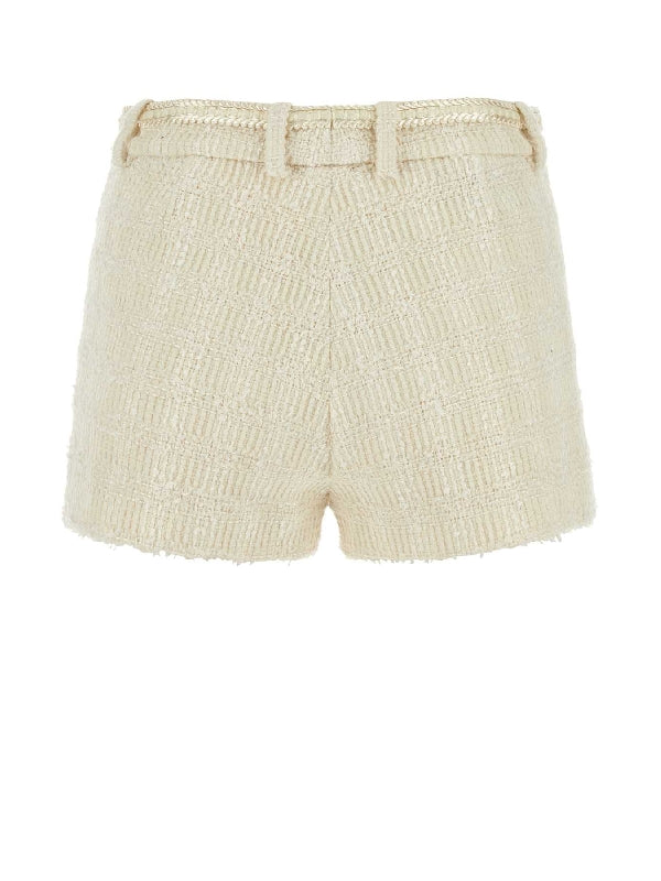 Wool Blend Tweed Shorts