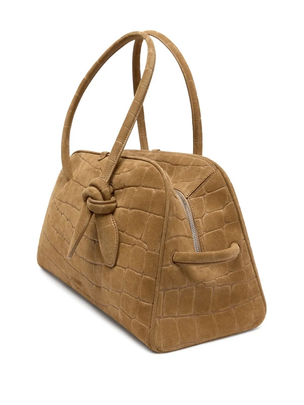 Turismo Croc Effect Suede Medium Tote Bag