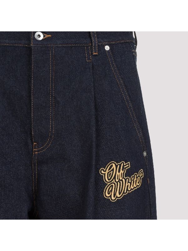 90s Logo Embroidered Denim Bermuda Shorts