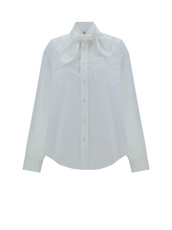 ami - Scarf-neck Cotton Shirt - Jente