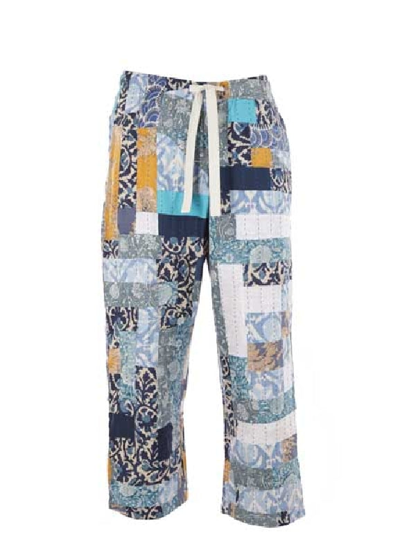 Drawstring Patchwork Pants