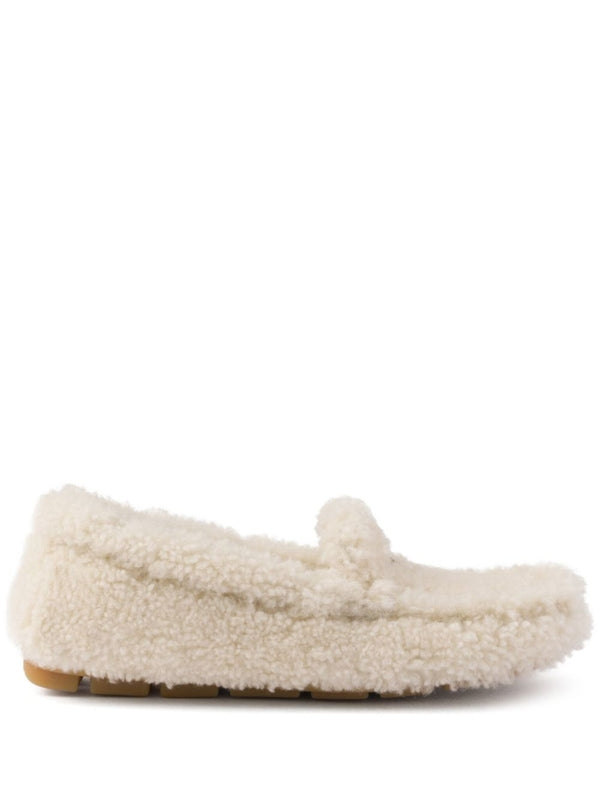 Triangle Logo Shearling Loafers