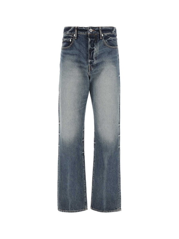 Back Logo Washing Denim Pants