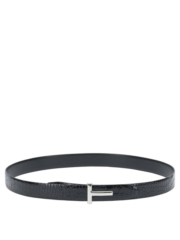 Tom Ford Black Leather Belts