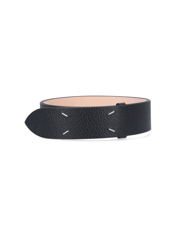 Stitch Detail Leather Belt