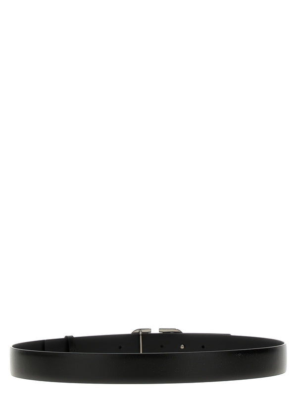 V Logo Buckle
  Leather Belt