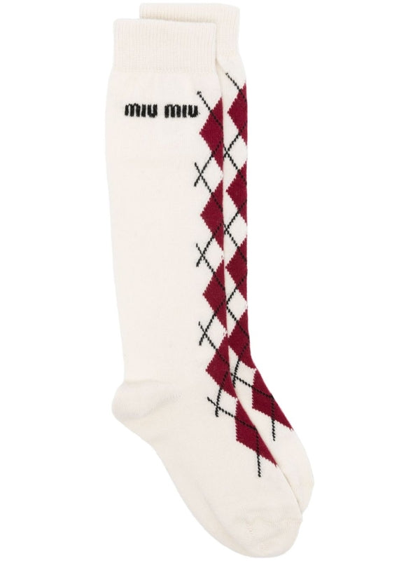 Logo Argyle Pattern Socks