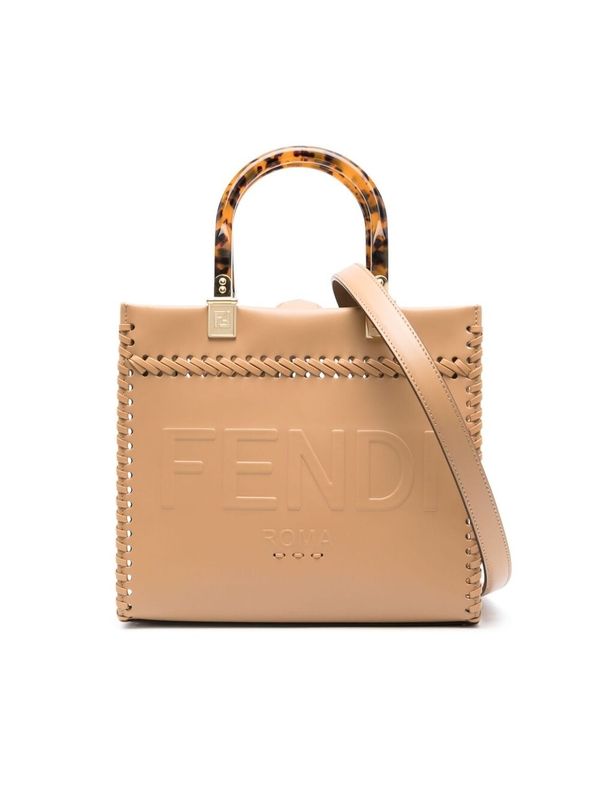 Sunshine Logo Leather Small
  Tote Bag