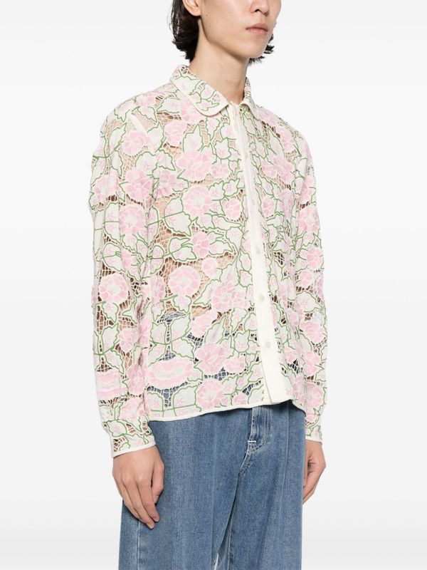 Lace Flower Embroidery Shirt