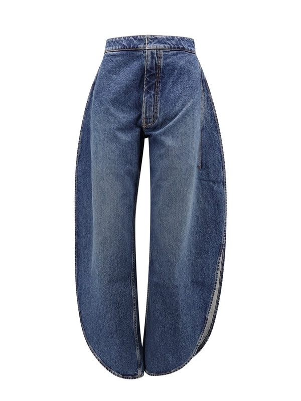 Side Slit Round Denim Pants