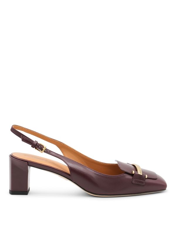 Tod's Burgundy Slingback Heels