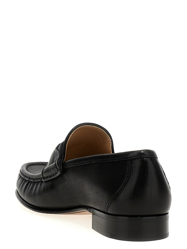 V Logo
  Embellished Signature Leather Loafers