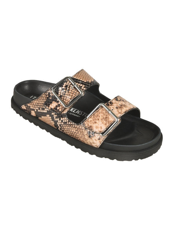 Arizona Buckle Strap Croc Effect Sandals