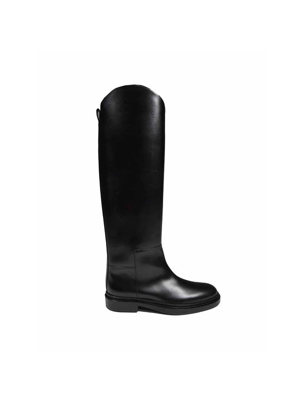 Black Leather High Boots