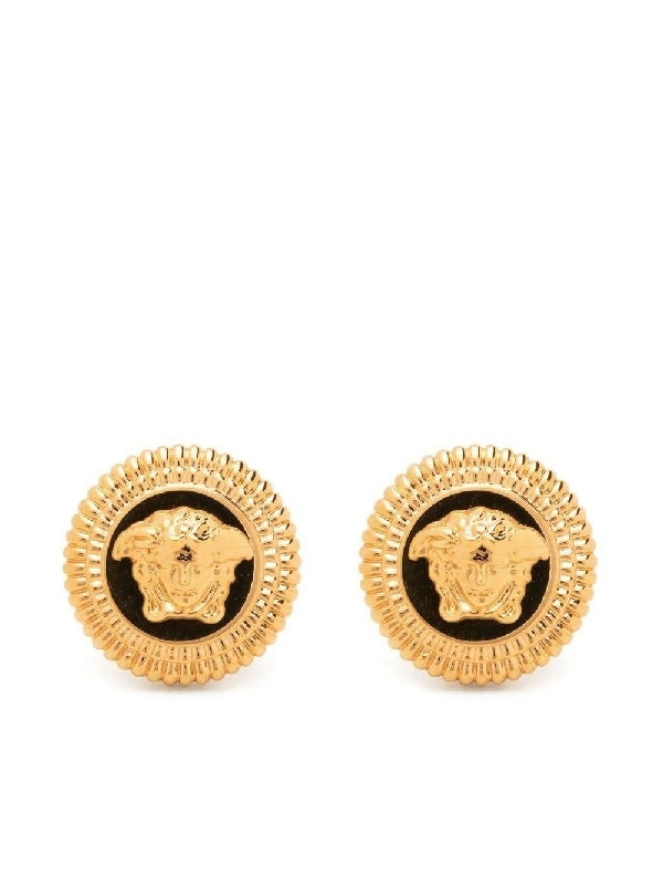 Medusa Button Earrings