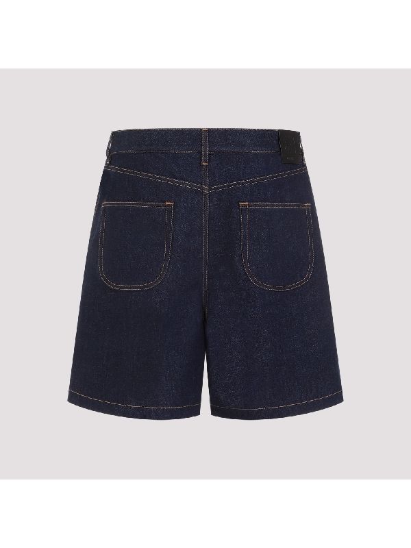 90s Logo Embroidered Denim Bermuda Shorts