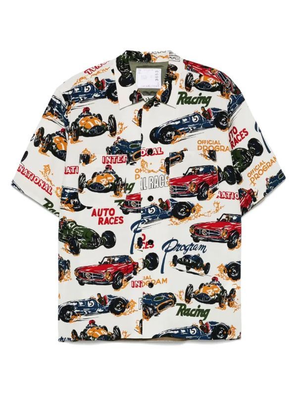 All-over Pattern Cotton Blend Shirt