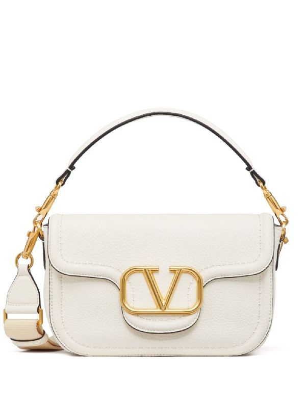 Alltime V Logo Leather Shoulder Bag