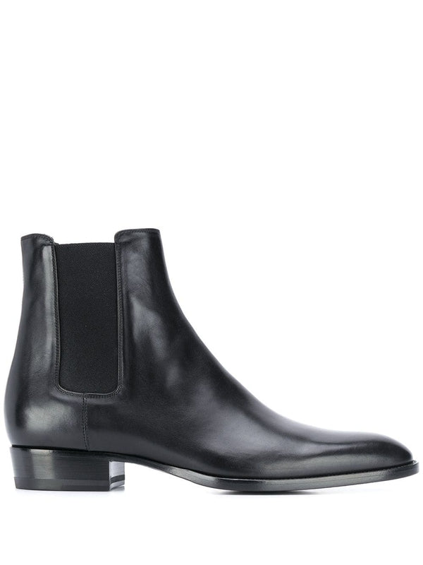 Black Leather Chelsea Boots