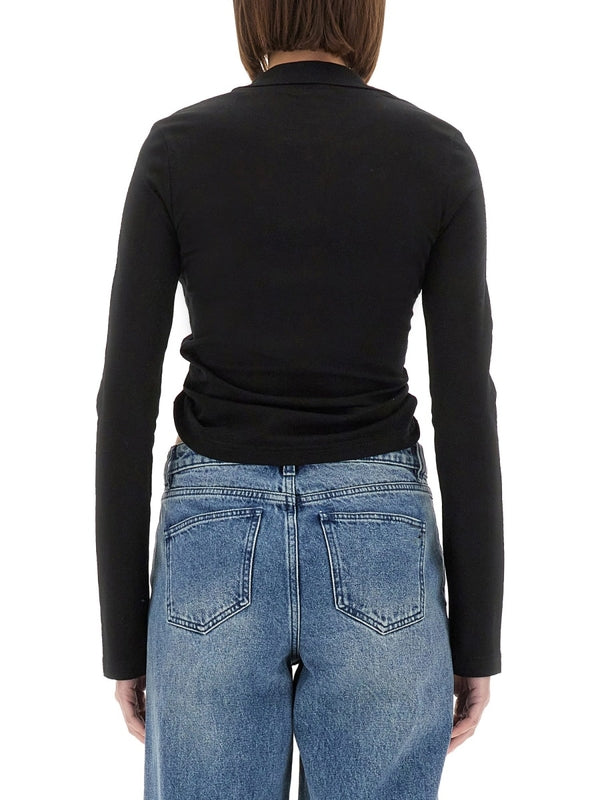 Twist Cotton Crop Polo Shirt