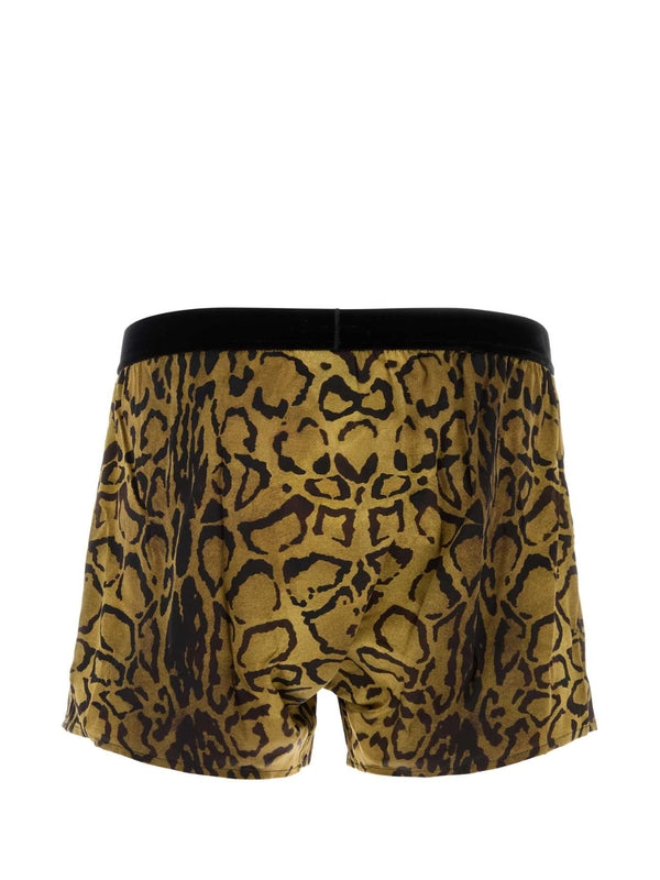 Leopard Pattern Logo Banding Boxer Briefs