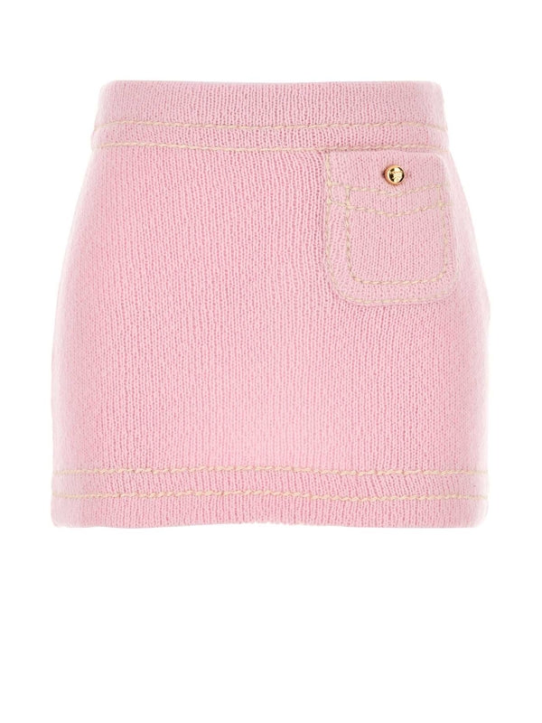 Triangle Patch Cashmere Knit Skirt