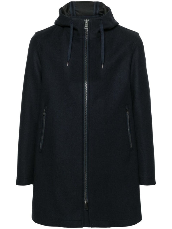 Wool Blend Hooded Coat