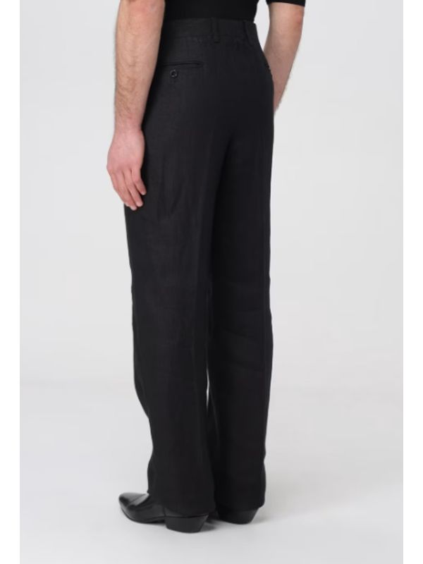 Black Linen Tailored Pants